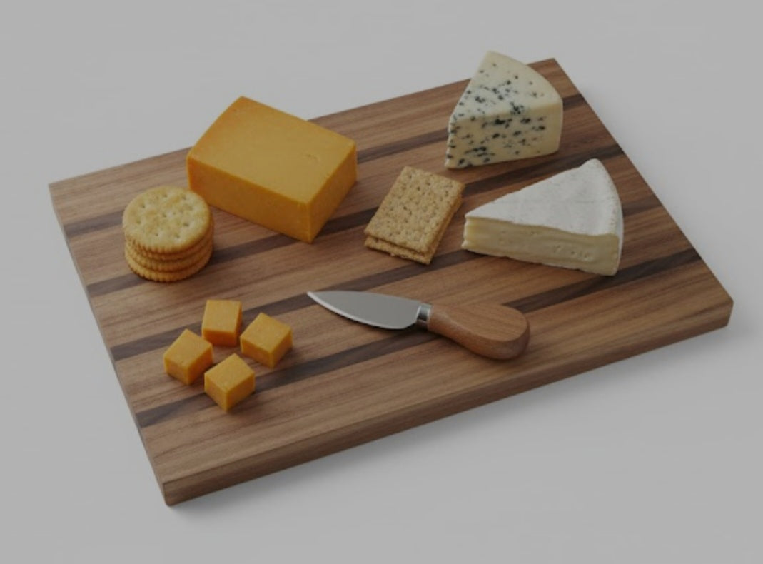 Handmade Cheese Board (Sapele and walnut)